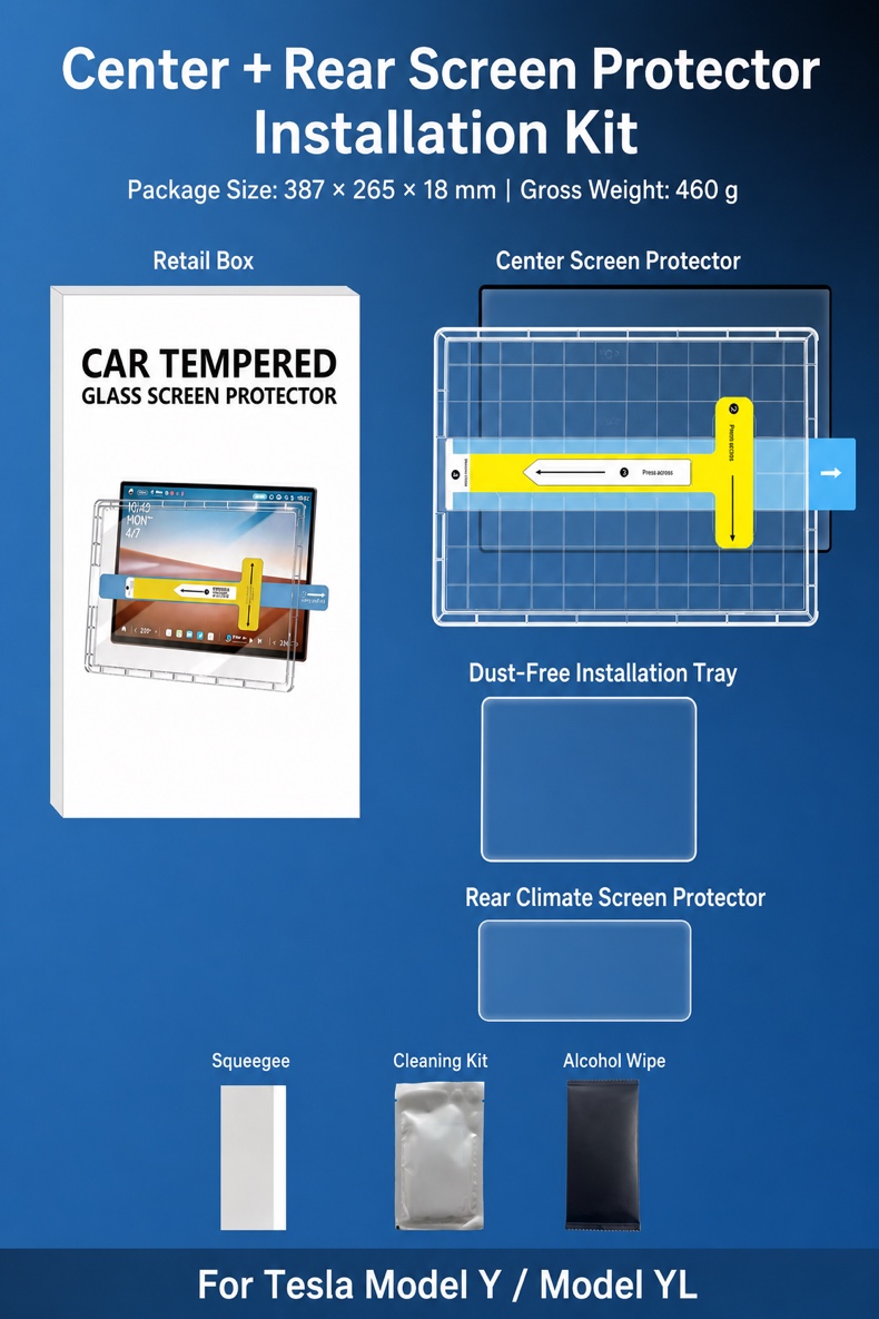 Tesla Model Y / YL · Product Range tempered glass — detail image 160